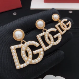 Dolce & Gabbana Pearl Logo Earrings