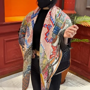 Elegant Silk Scarf - Series - Model