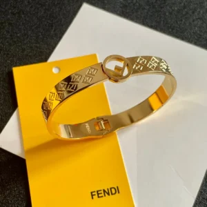FENDI Bracelet - FF Logo Gold Tone