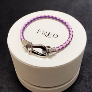 Fred Leather Bracelet Silver Clasp