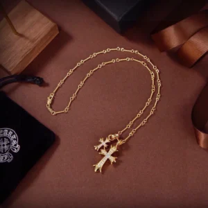 Gold Cross Pendant Necklace - 18K