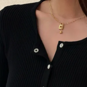 Gold Padlock Necklace - Series