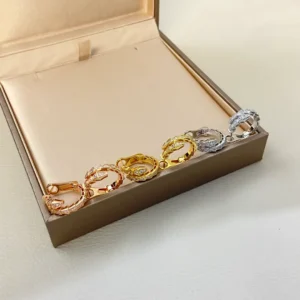 Gold Plated Hoop Earrings with Cubic