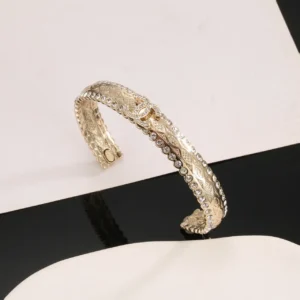 Gold Snake Pattern Crystal Bracelet