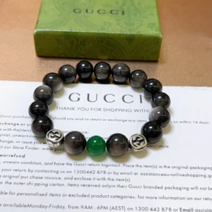 Gucci Beaded Bracelet with Green