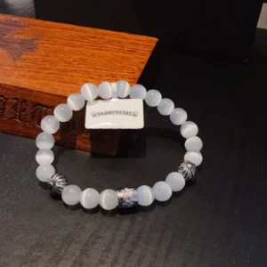 White Jade Beaded Bracelet - Series